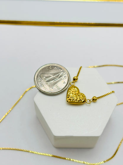 K18 Japan Gold Attached Heart Necklace