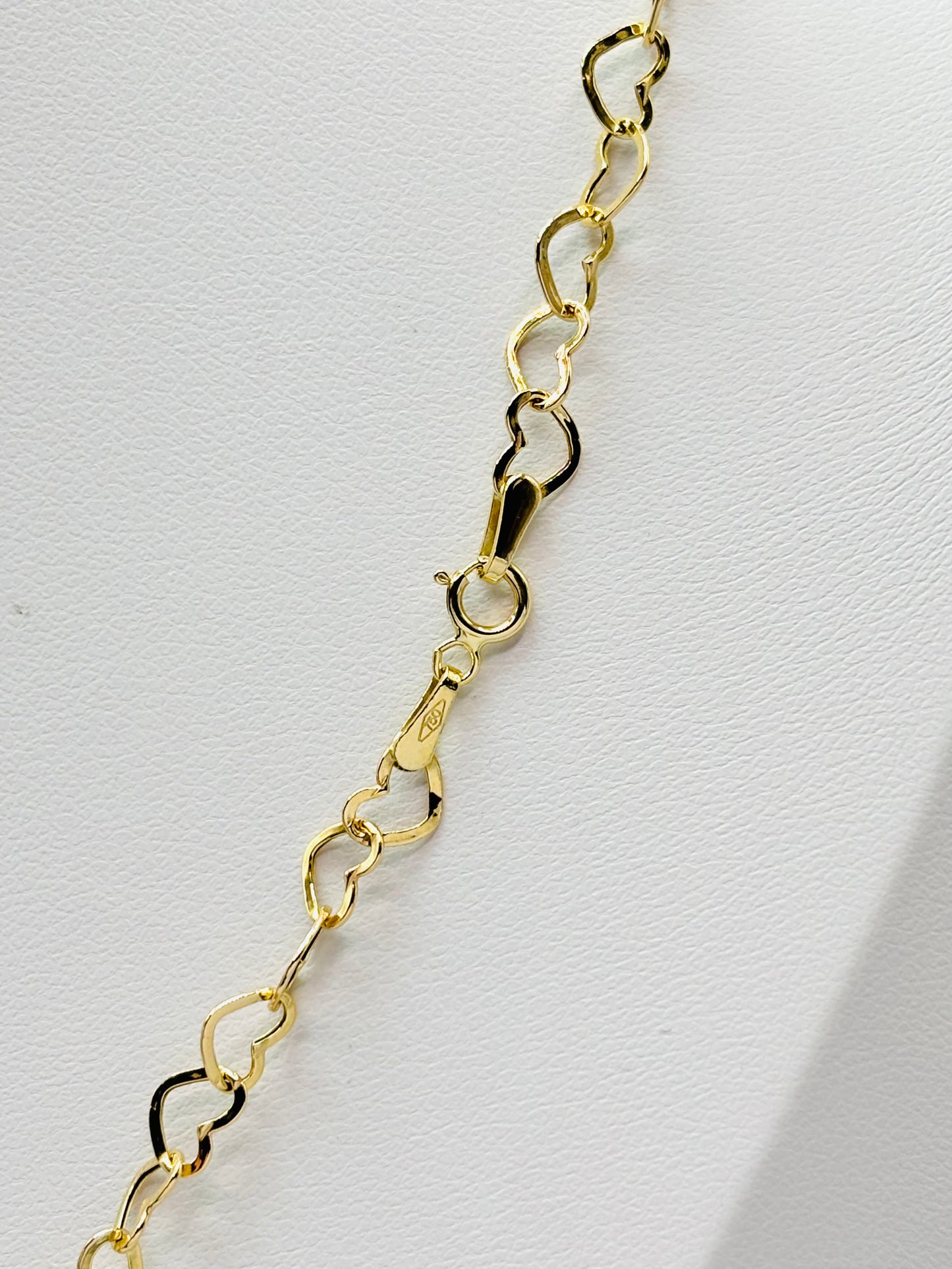 18K Gold Heart Necklace/Chain 4mm