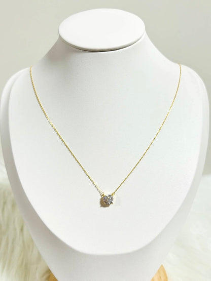 18K Gold with Moissanite Diamond Attached Necklace