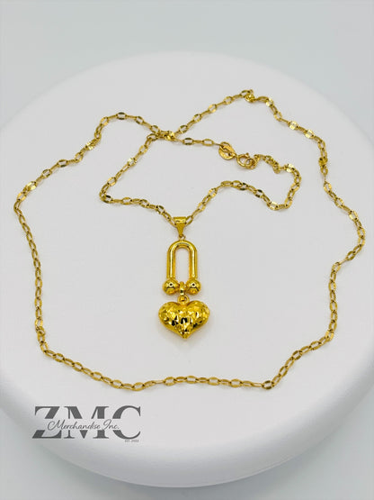18K Gold Hardware Heart Dancing Necklace