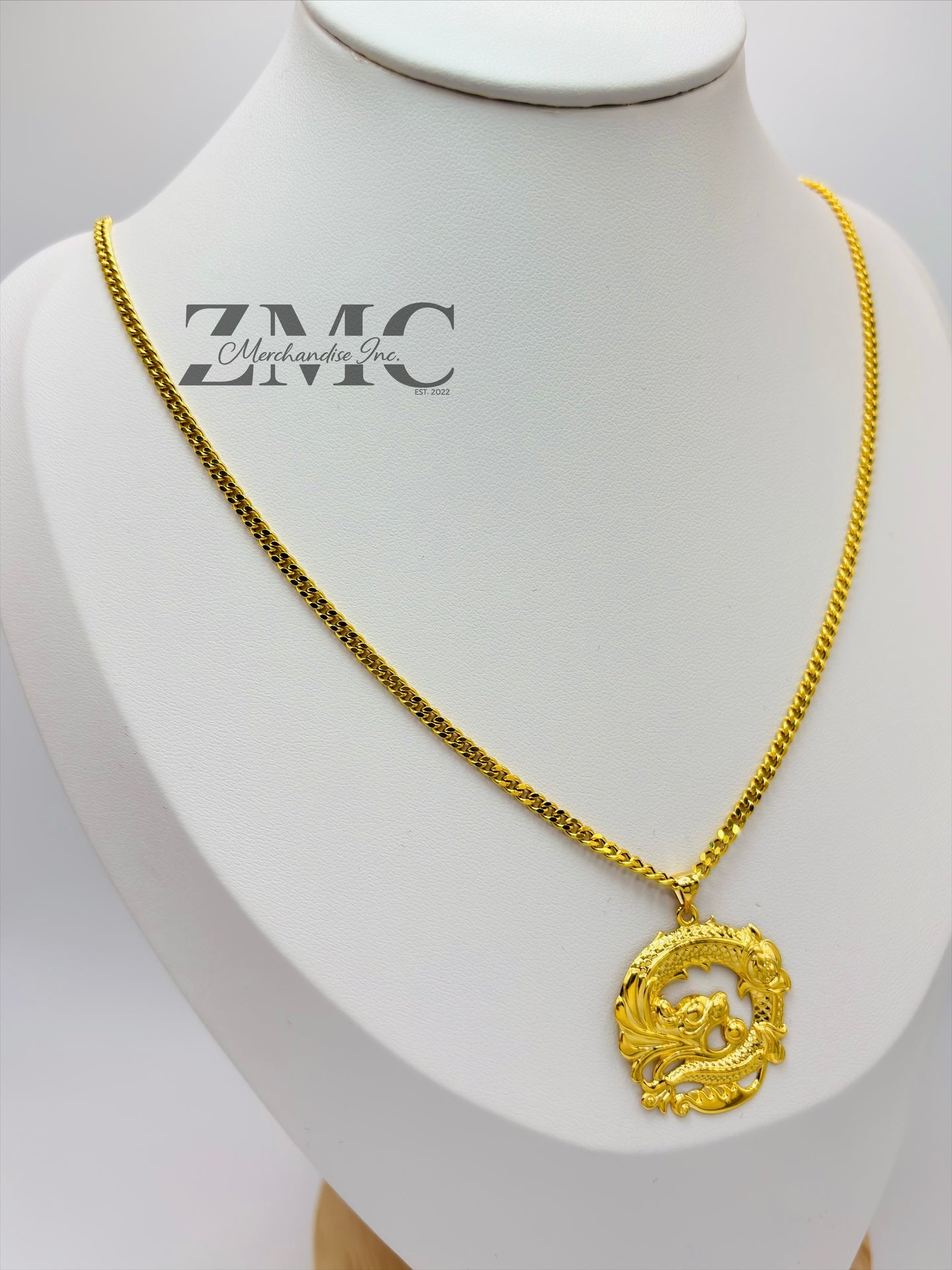 18K Gold Dragon Necklace