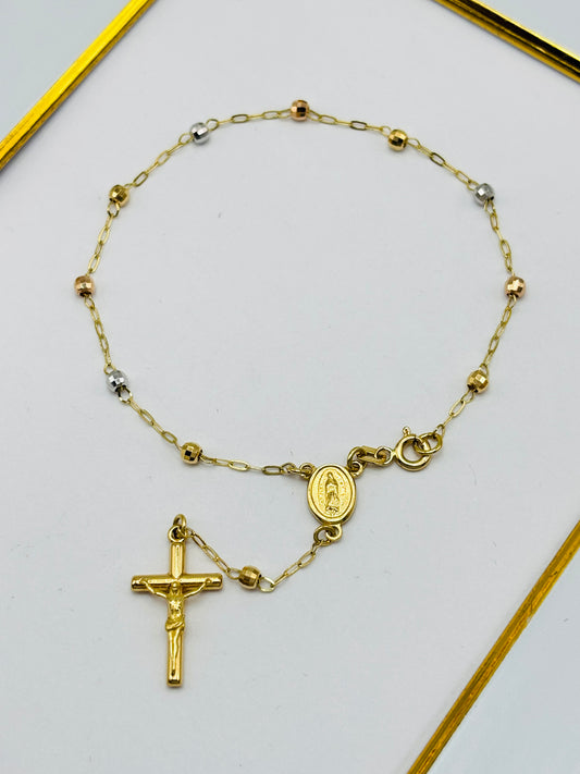 18K Gold Rosary Bracelet