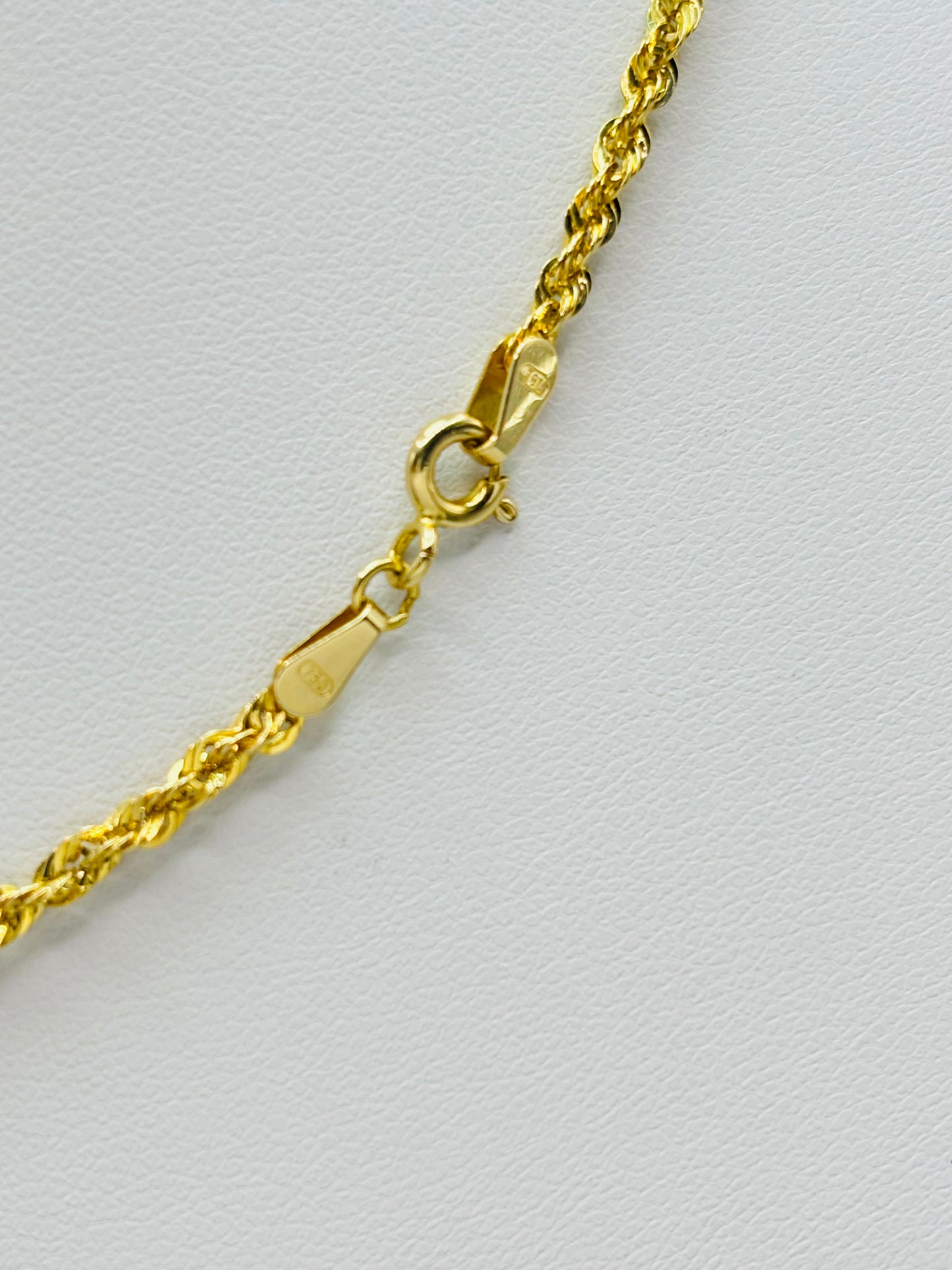 18K Gold Rope Chain with Cross Pendant Set