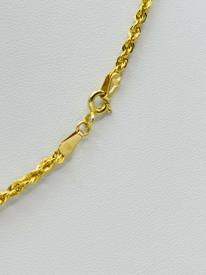 18K Gold Rope Chain with Cross Pendant Set