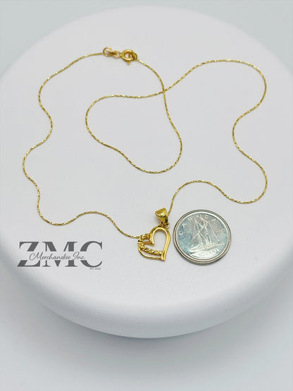 18K Gold Heart Necklace