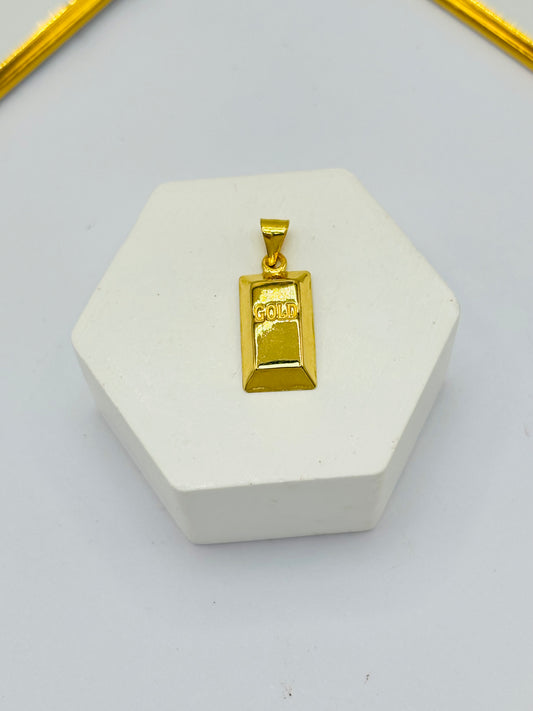 18K Gold Bar Pendant