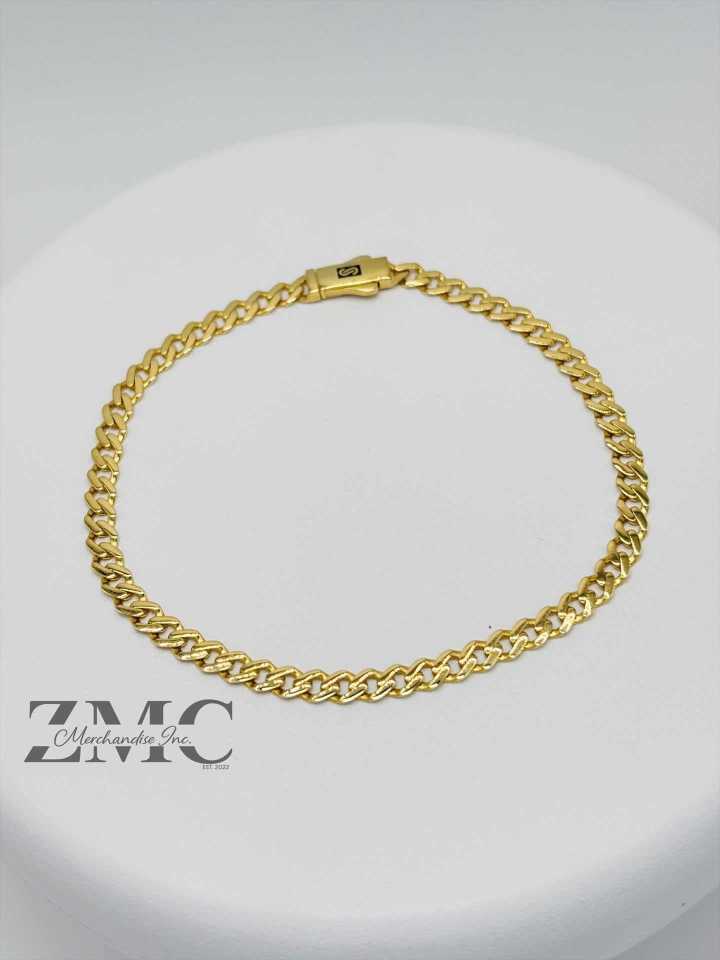 18K Gold M Plain Bracelet