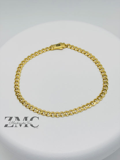 18K Gold M Plain Bracelet