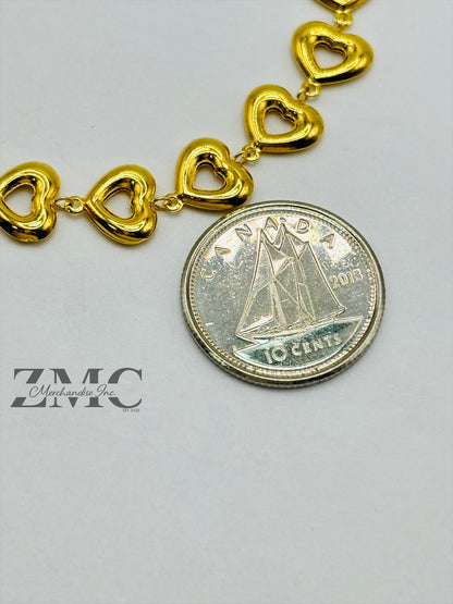 18K Gold Heart Bracelet