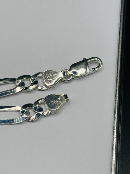 S925 Silver name Figaro Bracelet