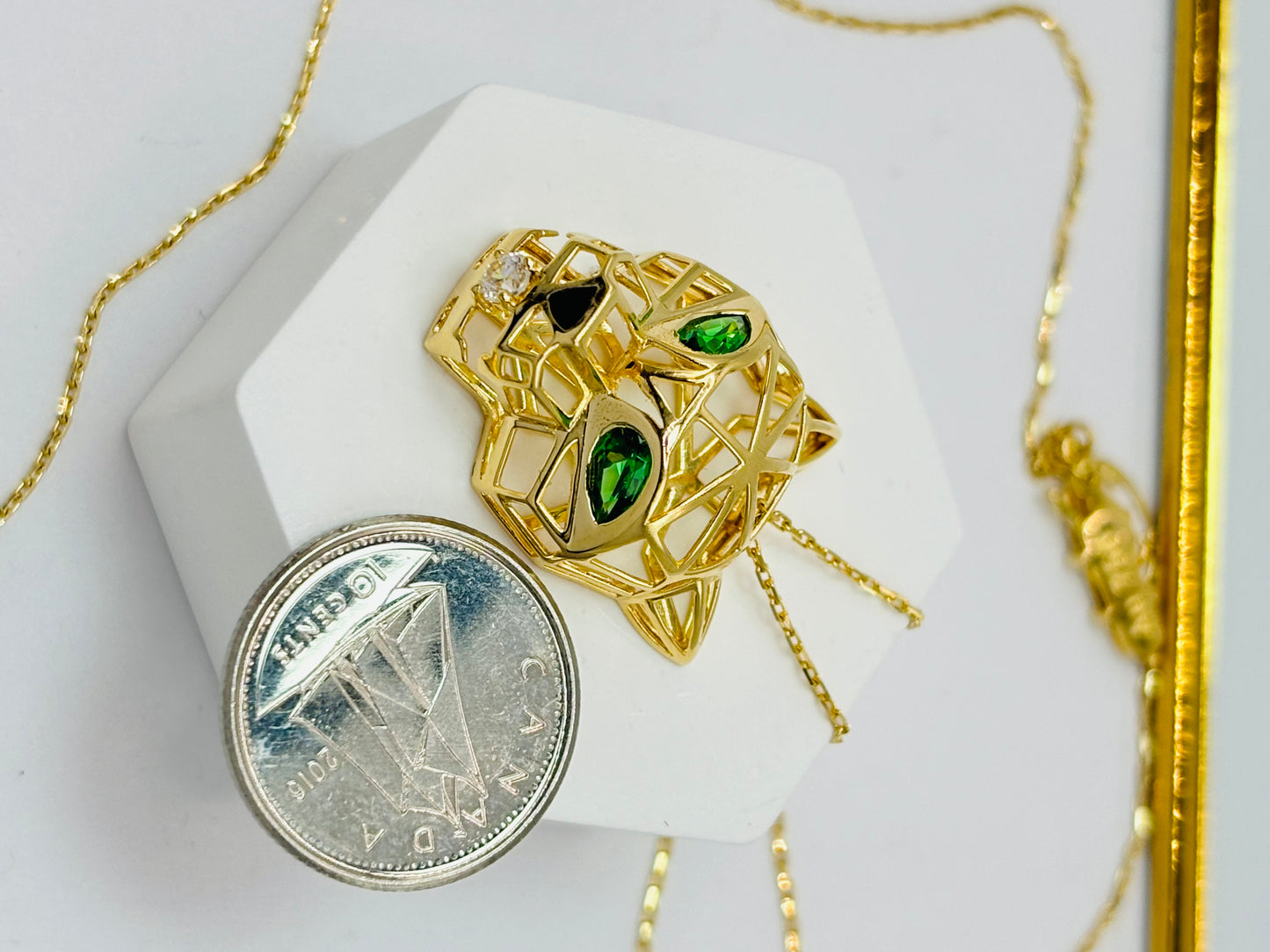 18K Gold Attached Big Panther Necklace