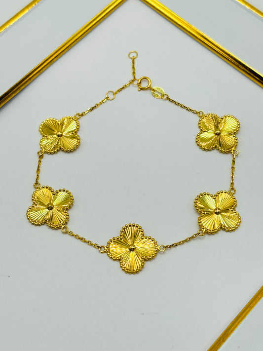 18K Gold Clover Bracelet