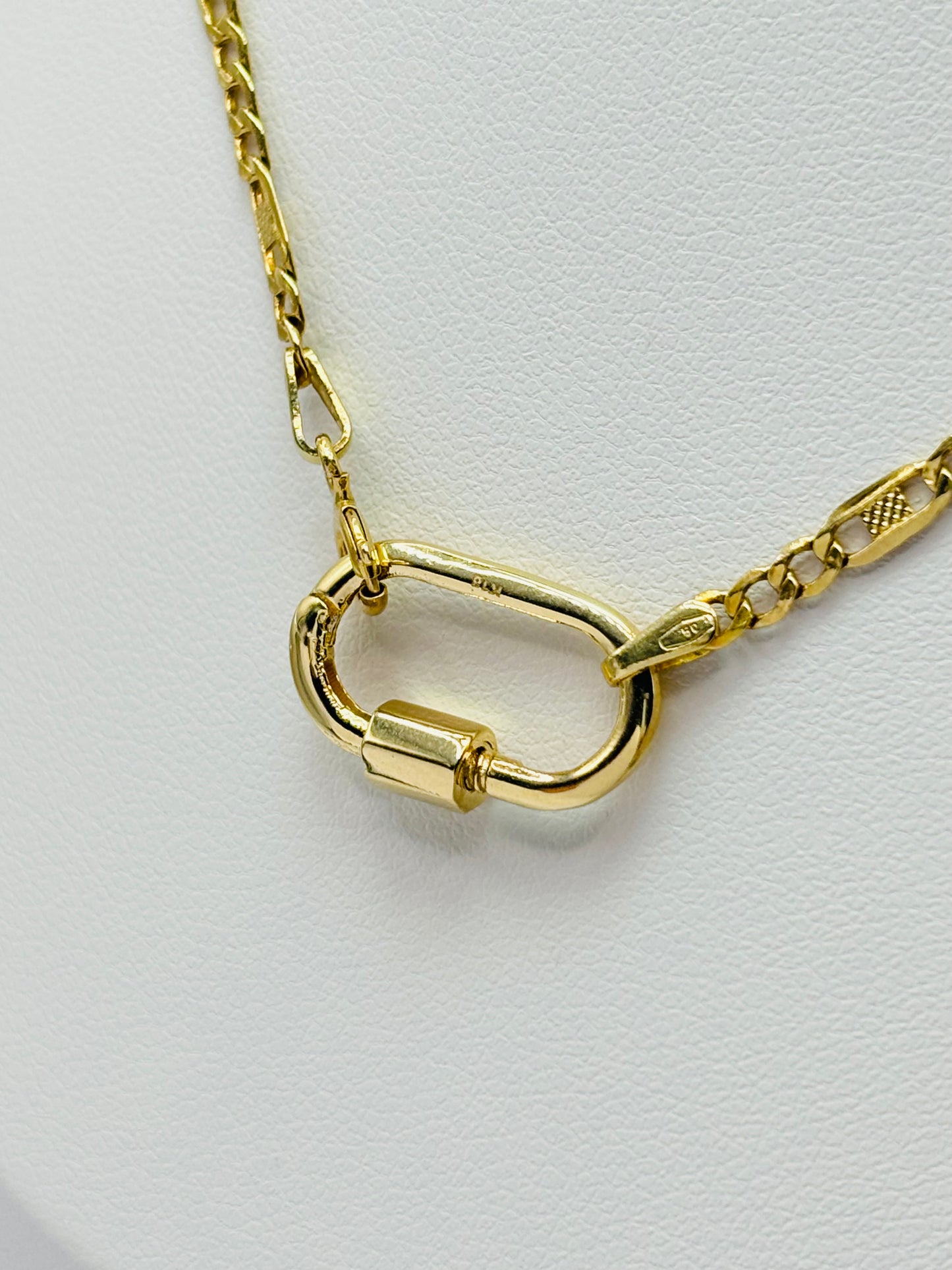 18K Gold Necklace Carabiner Necklace