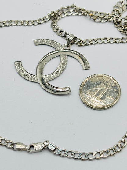 18K White Gold Chain with Pendant Set