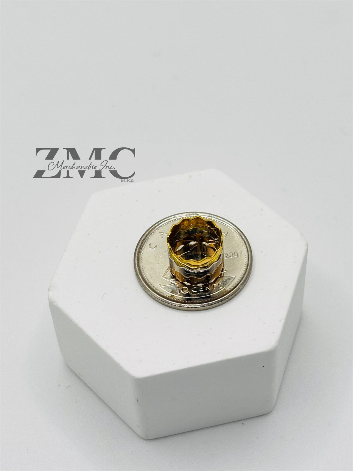 18K Gold Tri-color Barrel Pendant
