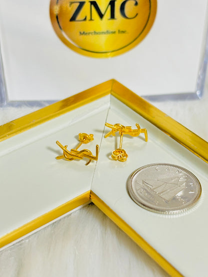 18K Gold Y Earrings