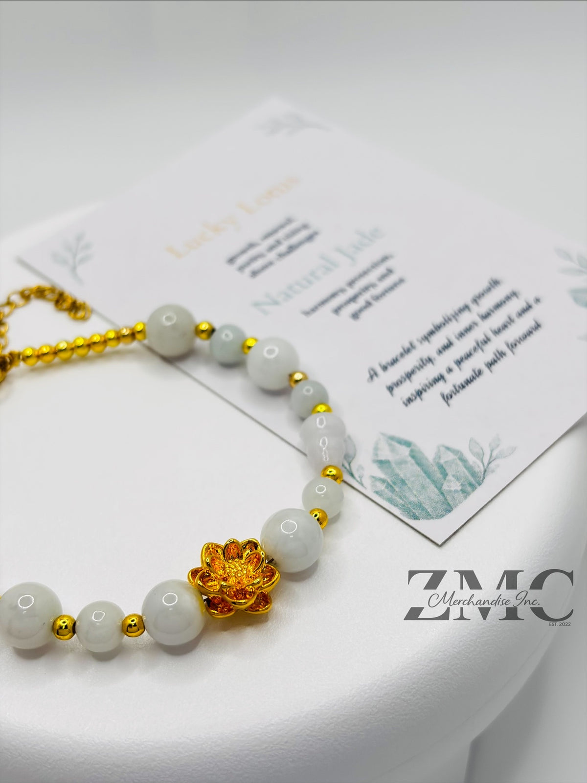 18K Gold Lucky Koi Fish Bracelet Jade Hulu Stone ( Hollow Empty Inside)