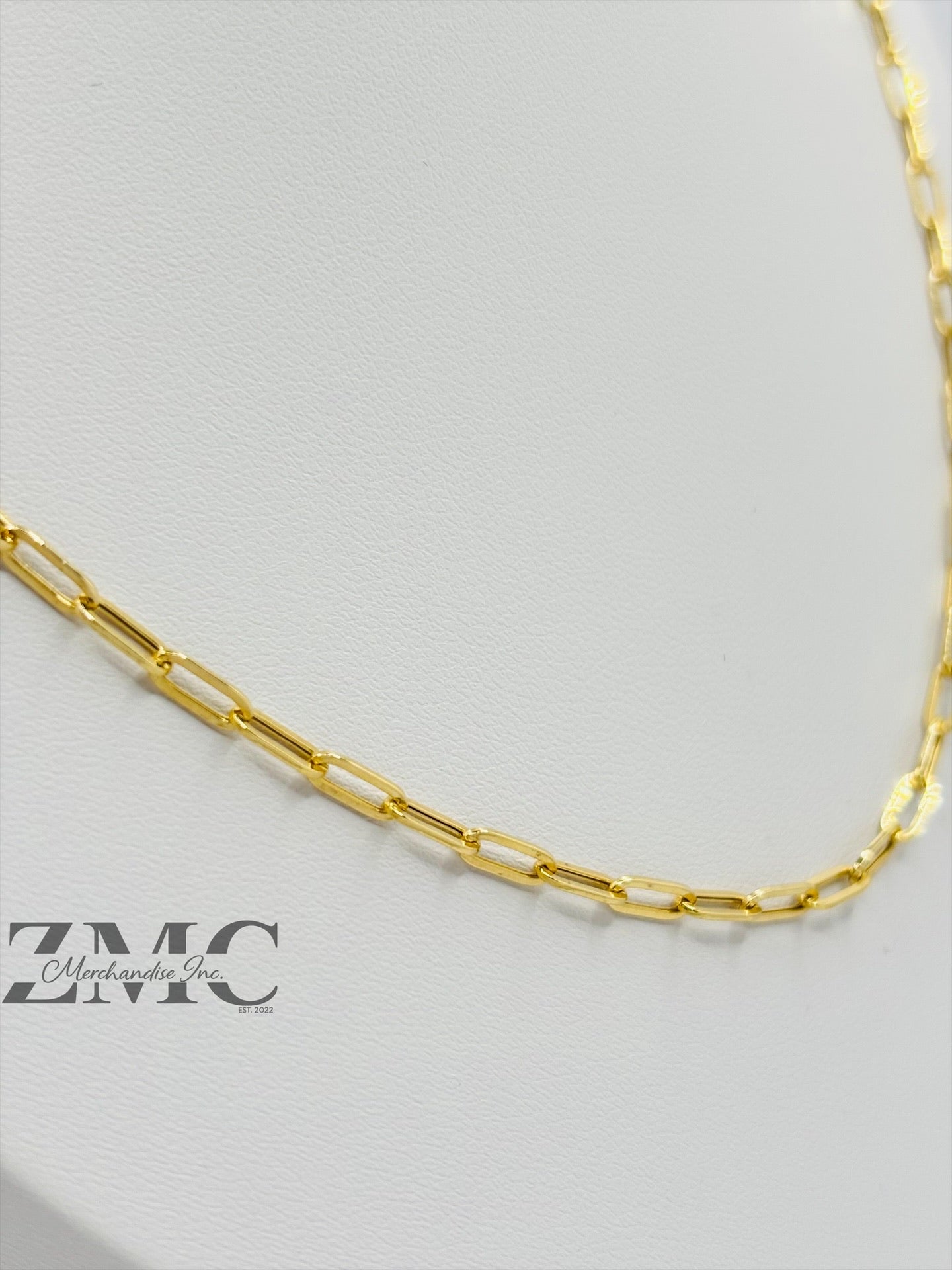 18K Gold Paperclip Chain  7 mm Link