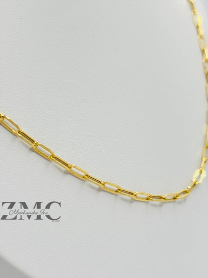 18K Gold Paperclip Chain  7 mm Link