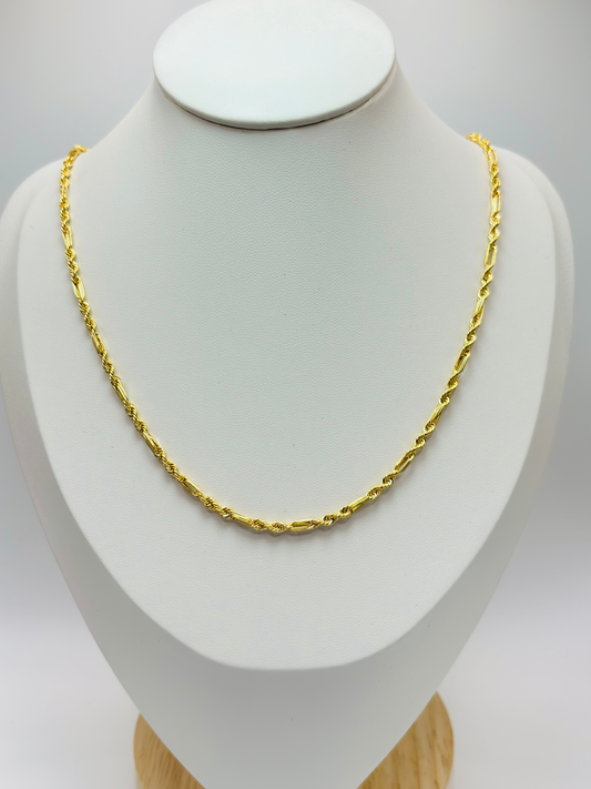 18K Gold Rope/Bar Chain
