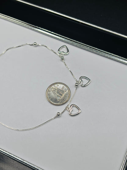 S925 Silver Heart Anklet