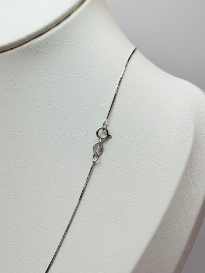 18K White Gold Box Chain