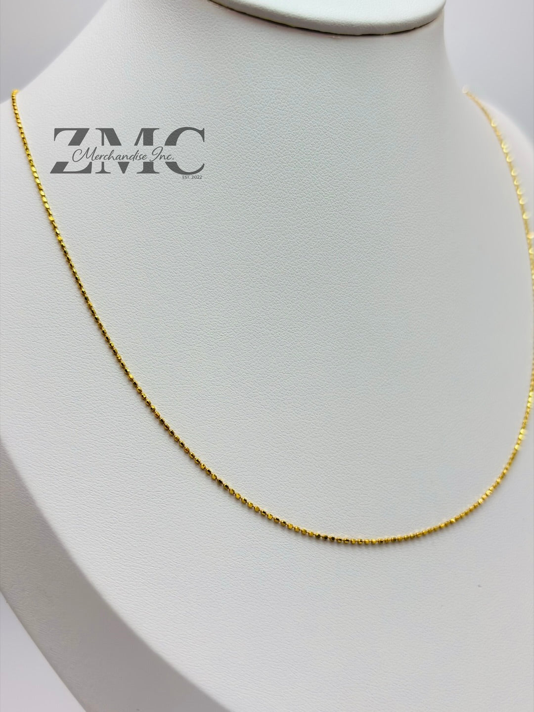18K Gold Beaded Slider Adjustable Chain