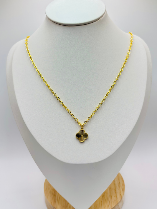 18K Gold Clover Necklace