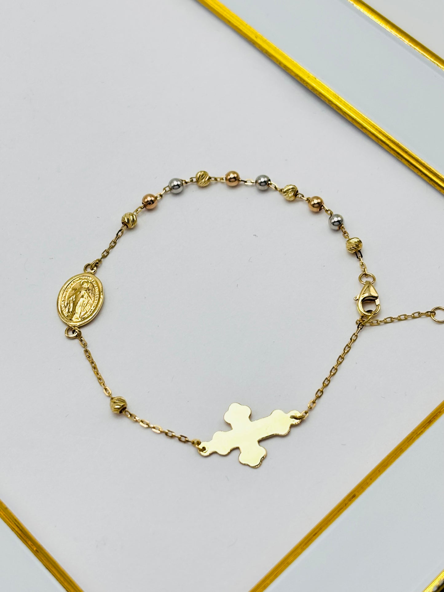 18K Gold Rosary Bracelet