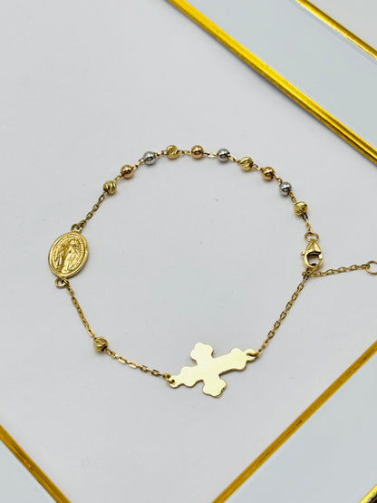 18K Gold Rosary Bracelet