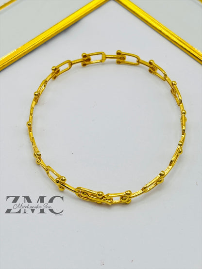18K Gold Hardware Bangle Bracelet