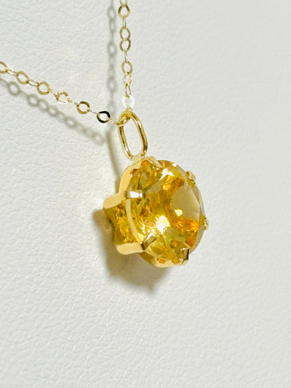 K18 Japan Gold Natural Citrine Earrings and Pendant Set