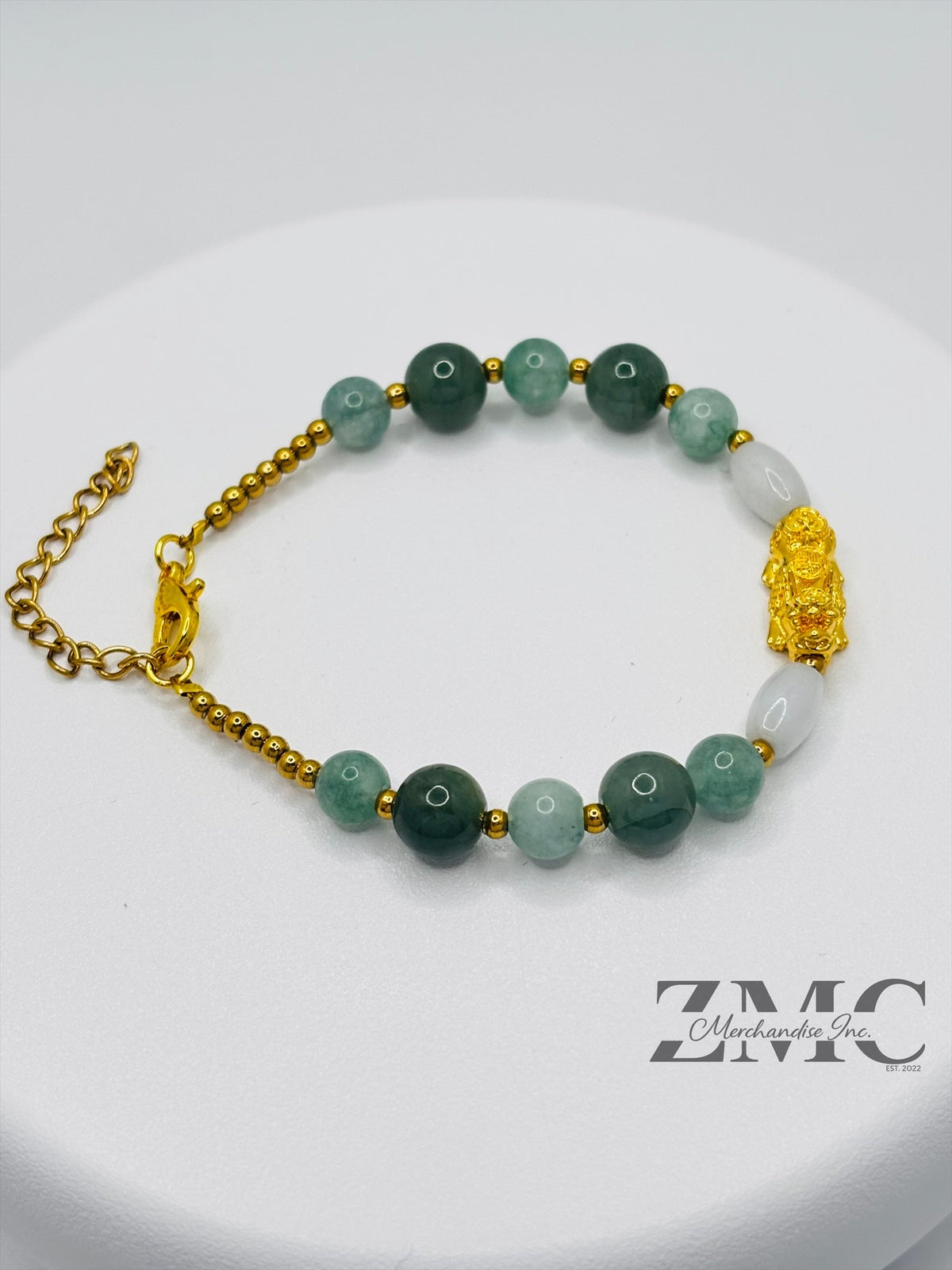 18K Gold Lucky Piyao/ Pi Xiu  Jade Bracelet ( Hollow Empty Inside) Medium