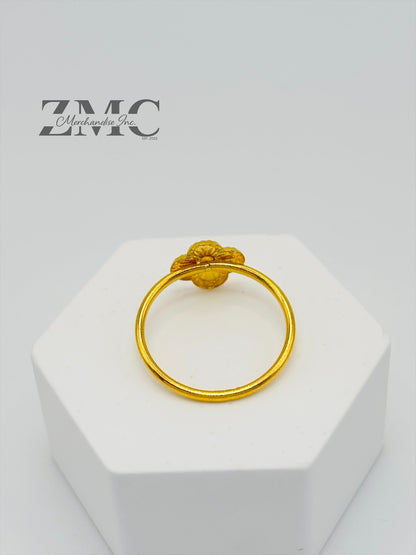 18K Gold Ring Clover 8.5 mm