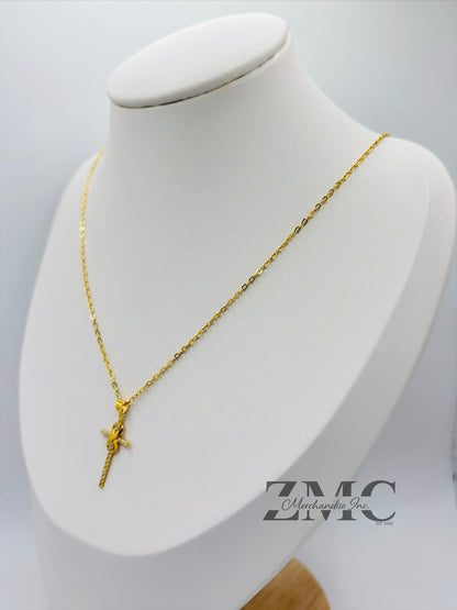 18K Gold Cross Necklace