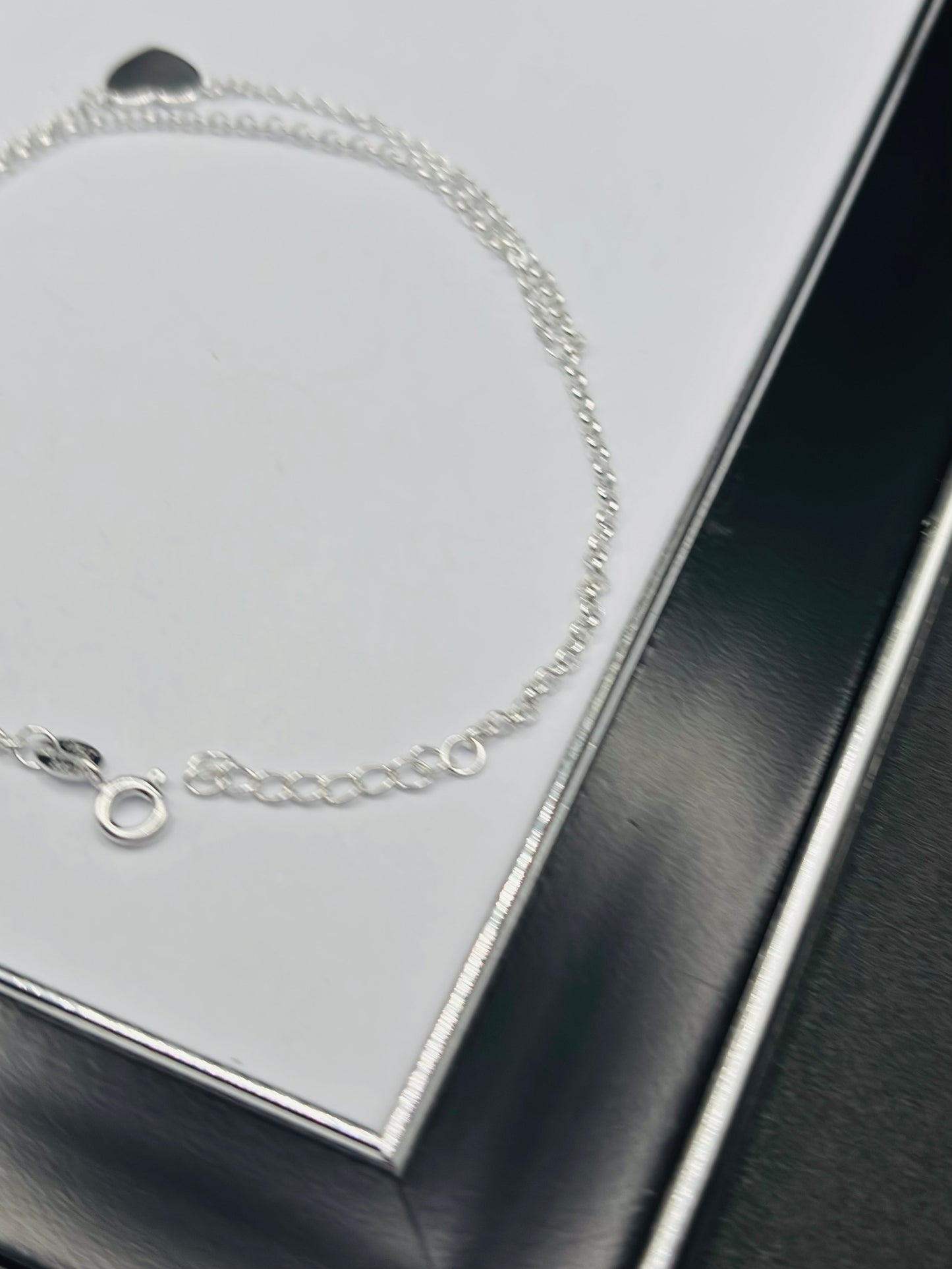 S925 Silver Heart Double Anklet