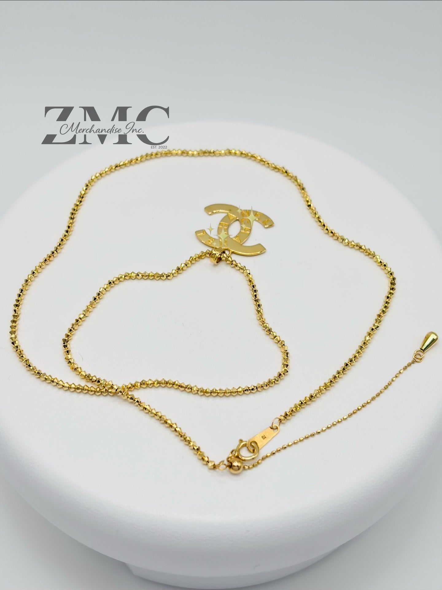 18K Gold Mirror C Necklace