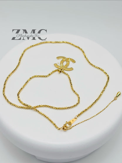 18K Gold Mirror C Necklace