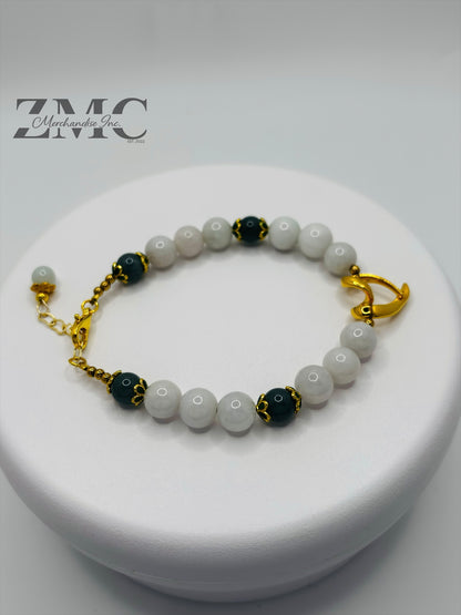 18K Gold Open Heart Jade Bracelet (Electroform Heart)