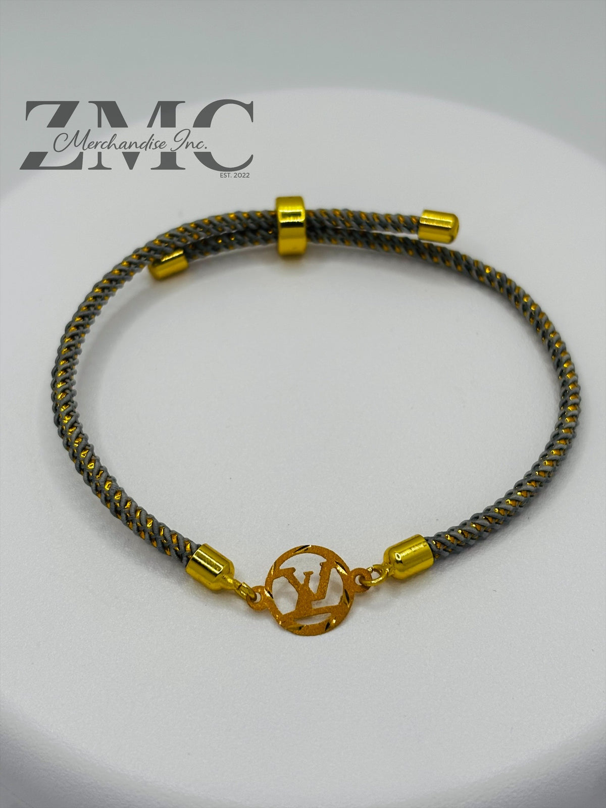 18K Gold L Circle String Bracelet