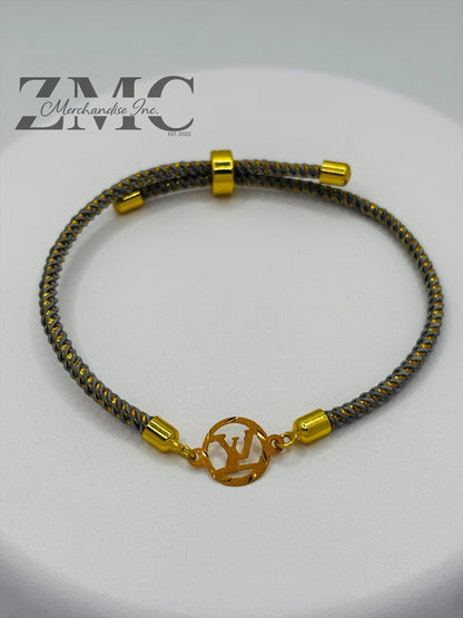18K Gold L Circle String Bracelet