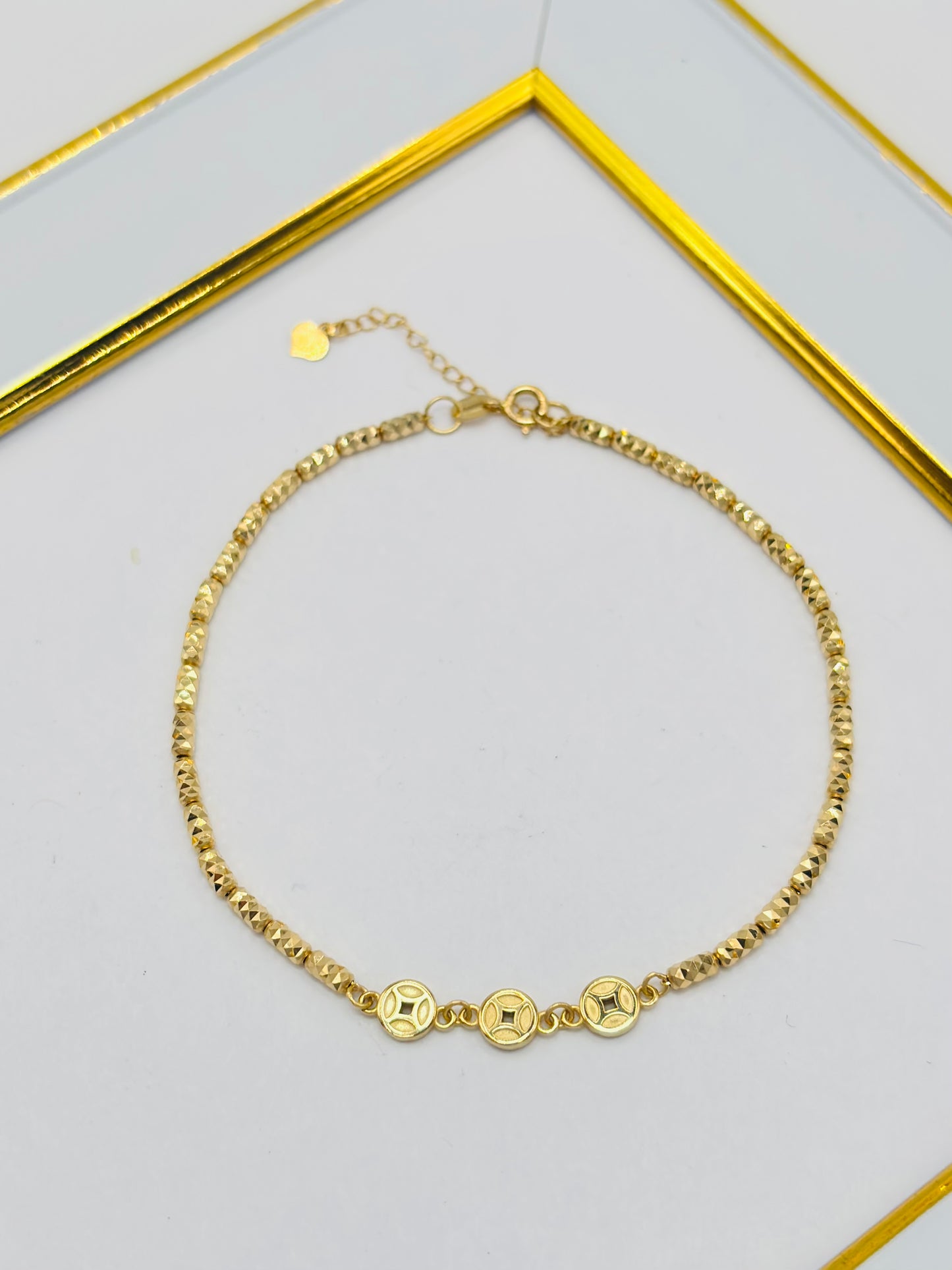 18K Gold Lucky Money Coin Bracelet