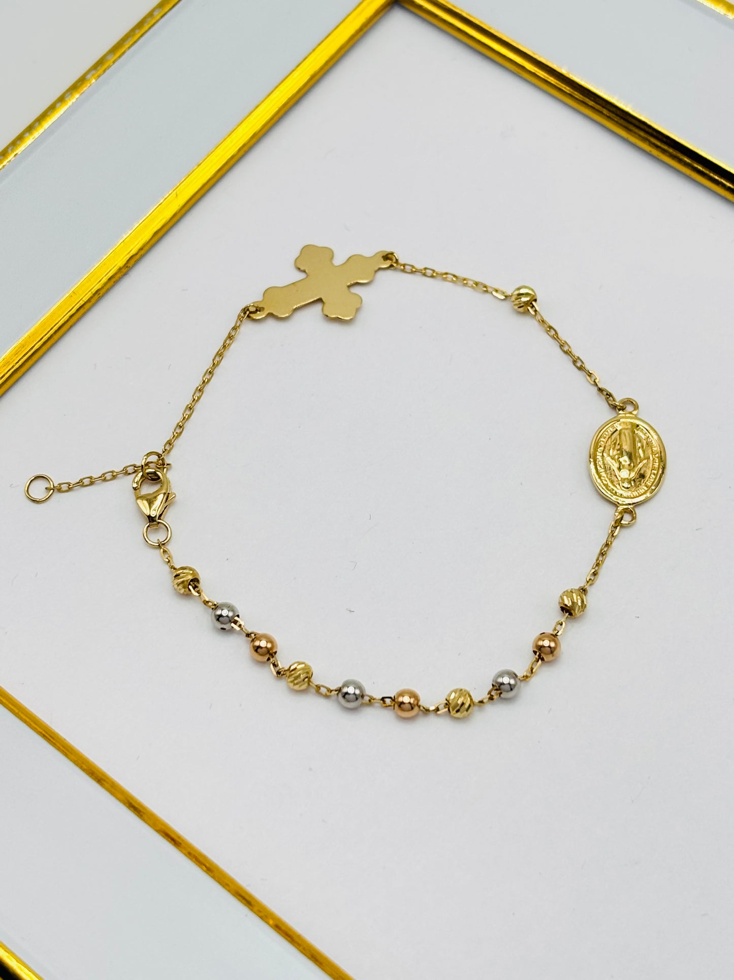 18K Gold Rosary Bracelet