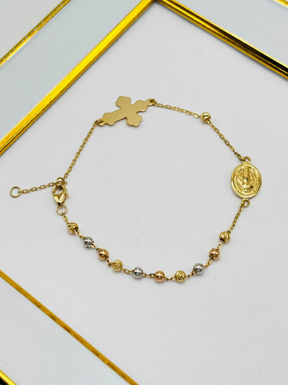 18K Gold Rosary Bracelet