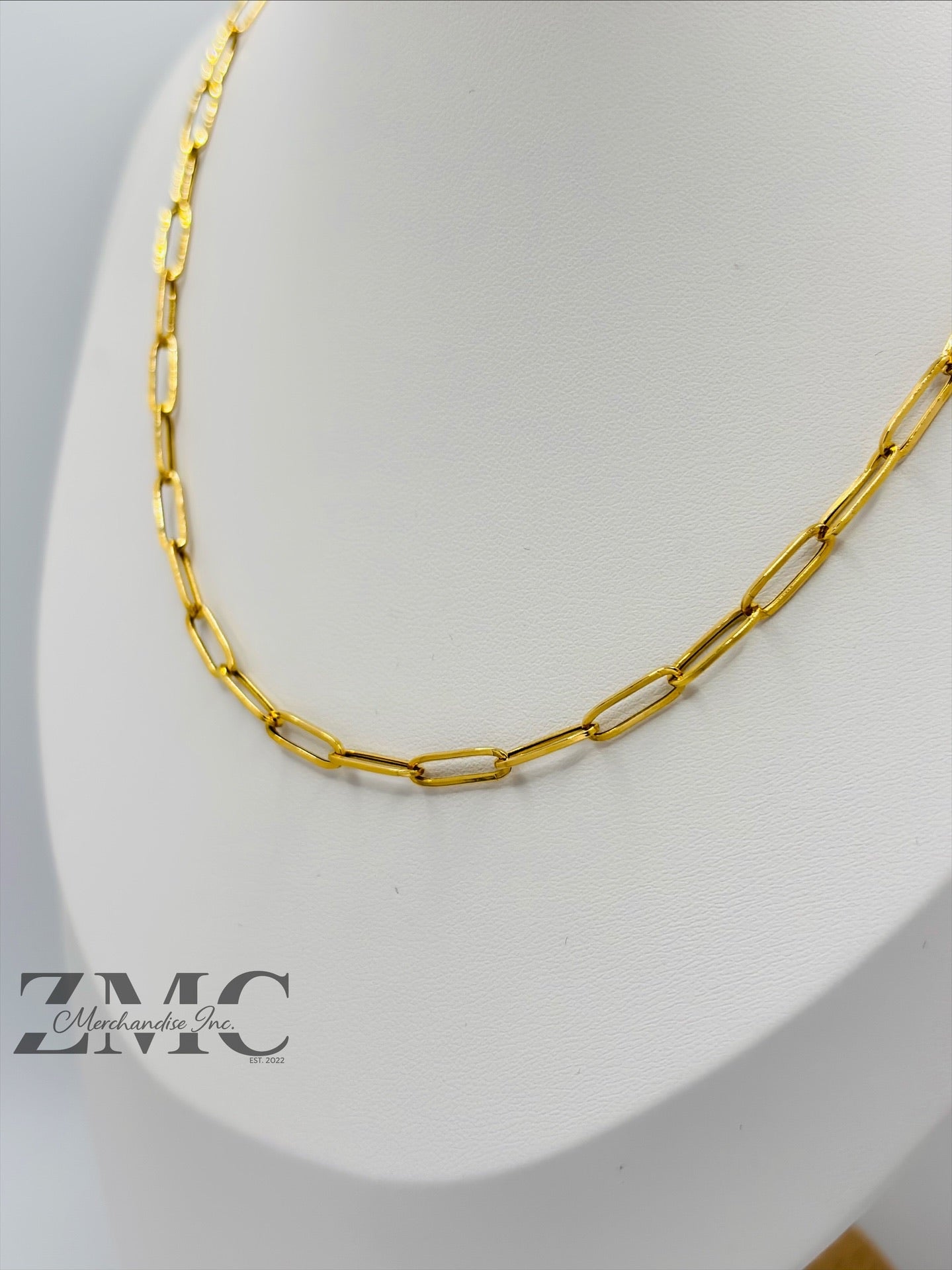 18K Gold Paperclip Chain 10 mm Link