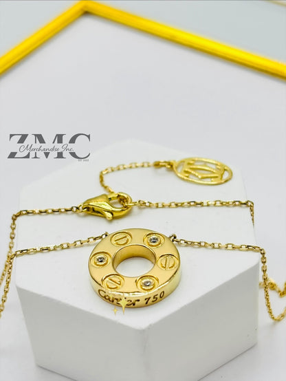18K Gold Love Attached Necklace