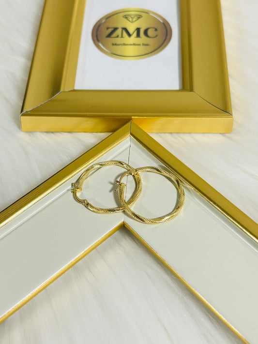 18K Gold Twisted Loop Earrings