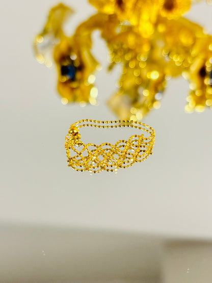 18K Gold Net Adjustable Ring