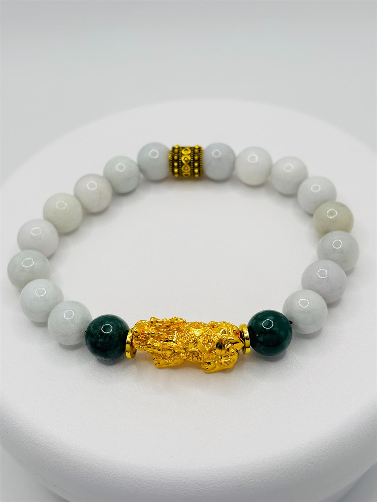 18K Gold Lucky Piyao/ Pi Xiu  Jade Bracelet ( Hollow Empty Inside) EXTRA LARGE PIYAO