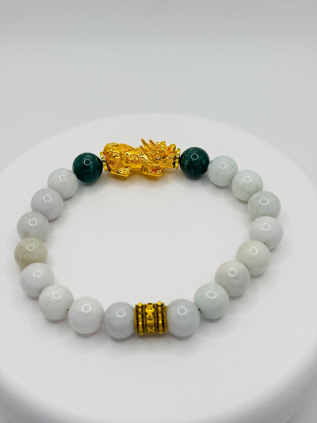 18K Gold Lucky Piyao/ Pi Xiu  Jade Bracelet ( Hollow Empty Inside) EXTRA LARGE PIYAO